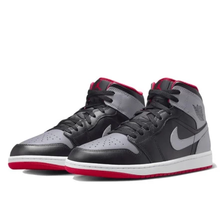 Air Jordan 1 Mid Black Grey Red 4 Air Jordan 1 Mid Black Grey Red – Image 2