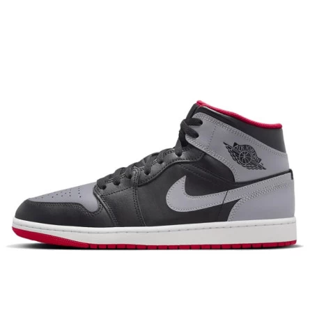 Air Jordan 1 Mid Black Grey Red 3 Air Jordan 1 Mid Black Grey Red