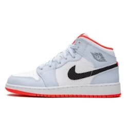 Air Jordan 1 Mid Half Blue Polka Dot Swoosh