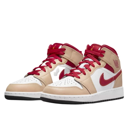 Air Jordan 1 Mid Light Curry Cardinal 4 Air Jordan 1 Mid Light Curry Cardinal – Image 2