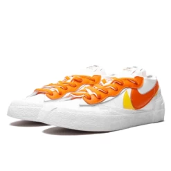 Nike Blazer Low Sacai White Magma Orange -Urban Sneaker Soldes nike blazer low sacai white magma orange 1